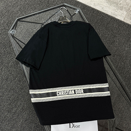 ディオールフロントパッチ刺繍半袖Tシャツ