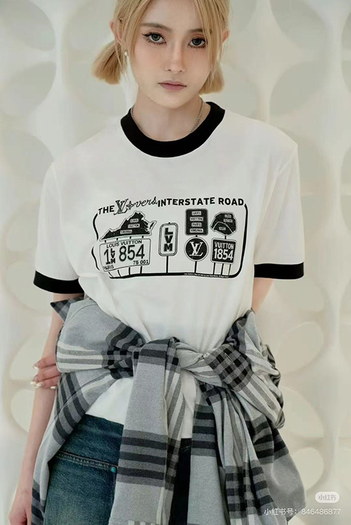 ルイヴィトンコピーデジタルプリント半袖Tシャツ