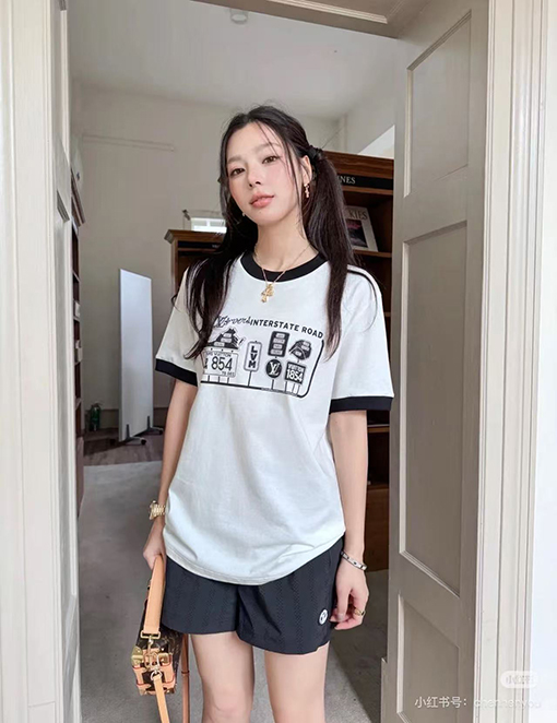 ルイヴィトンコピーデジタルプリント半袖Tシャツ
