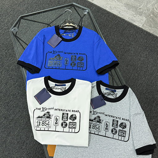 ルイヴィトンコピーデジタルプリント半袖Tシャツ