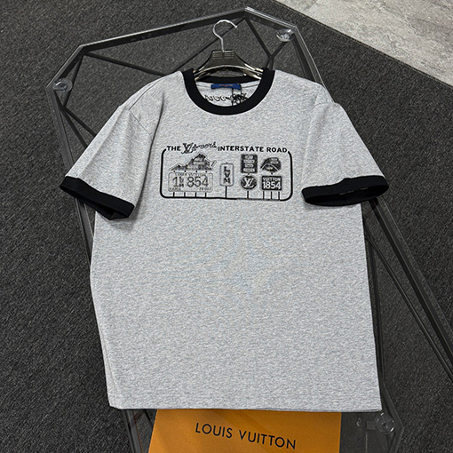 ルイヴィトンコピーデジタルプリント半袖Tシャツ