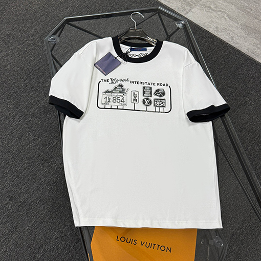 ルイヴィトンコピーデジタルプリント半袖Tシャツ