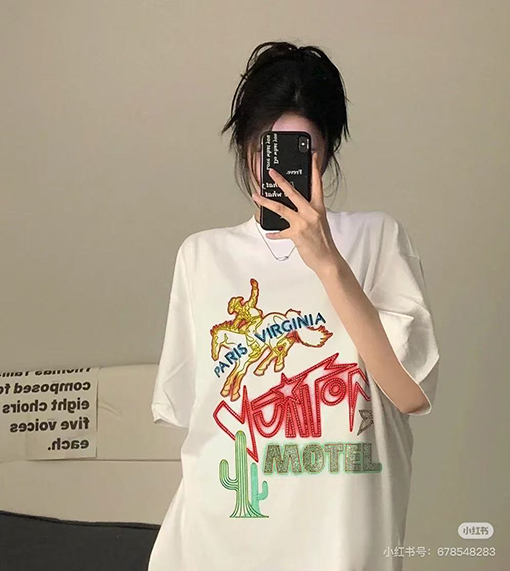 ルイヴィトンカラーグラデーションデジタルプリント半袖Tシャツ