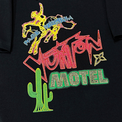 ルイヴィトンカラーグラデーションデジタルプリント半袖Tシャツ