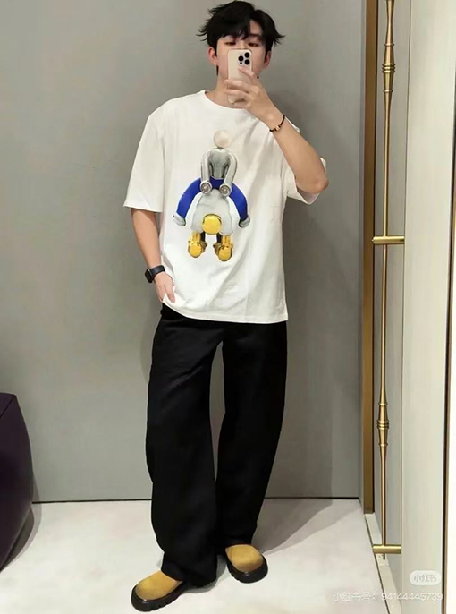 ロエベスーパーコピー デジタルプリント半袖Tシャツ