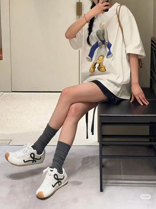 ロエベスーパーコピー デジタルプリント半袖Tシャツ