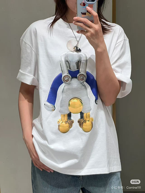 ロエベスーパーコピー デジタルプリント半袖Tシャツ