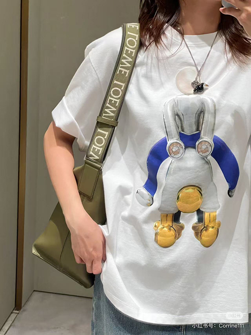 ロエベスーパーコピー デジタルプリント半袖Tシャツ