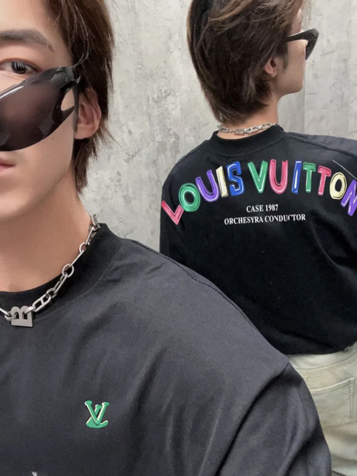 ルイヴィトン新作プリント半袖Tシャツ 