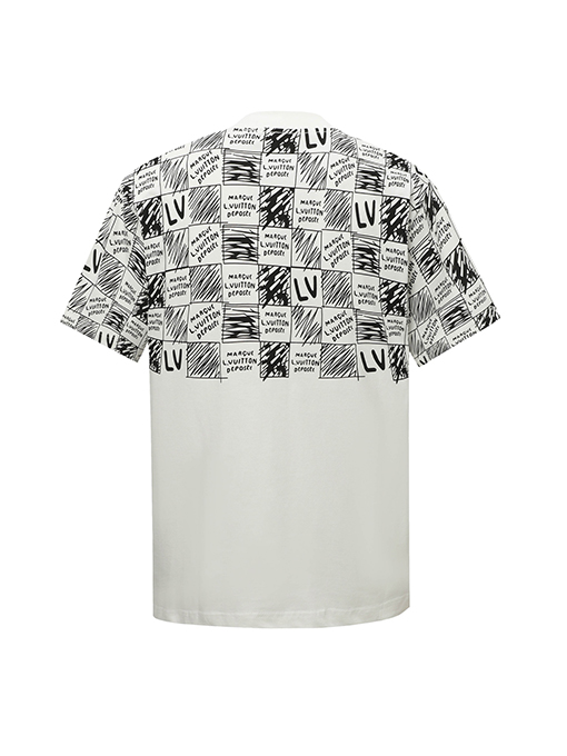 ルイヴィトングラデーションチェッカープリント半袖Tシャツ