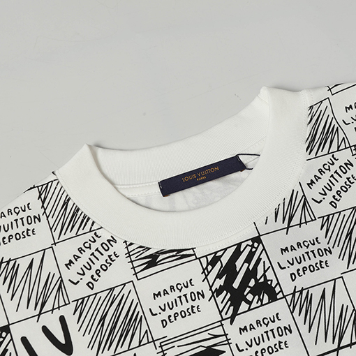 ルイヴィトングラデーションチェッカープリント半袖Tシャツ