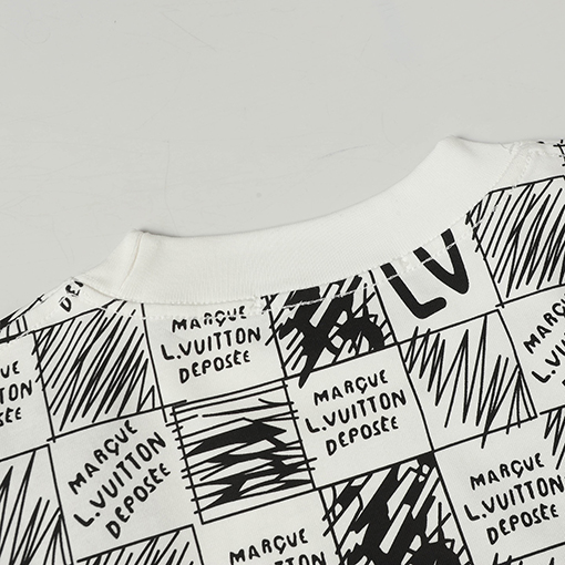 ルイヴィトングラデーションチェッカープリント半袖Tシャツ