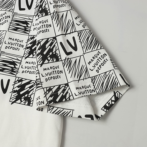 ルイヴィトングラデーションチェッカープリント半袖Tシャツ