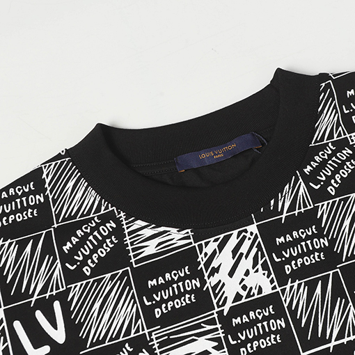 ルイヴィトングラデーションチェッカープリント半袖Tシャツ