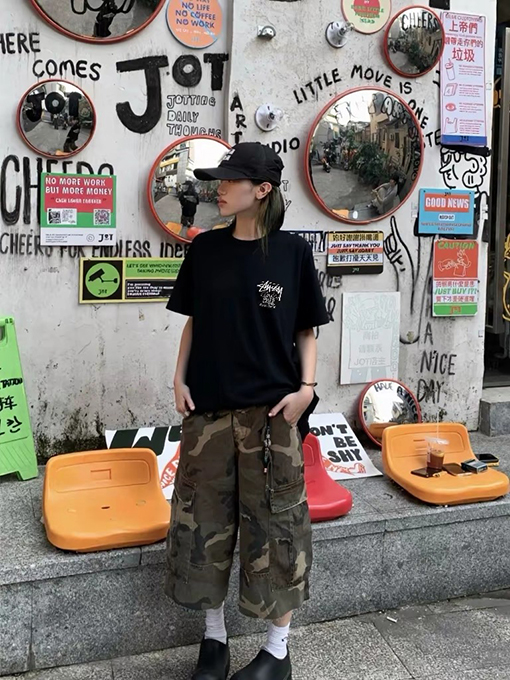 ステューシースーパーコピークラシックレタリングプリント半袖Tシャツ