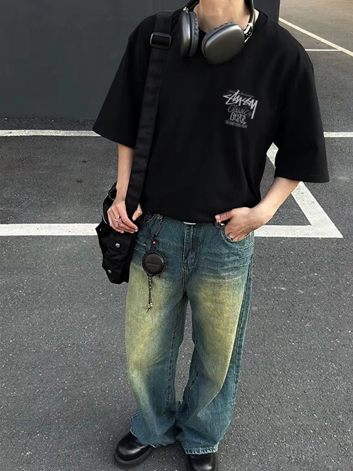 ステューシースーパーコピークラシックレタリングプリント半袖Tシャツ