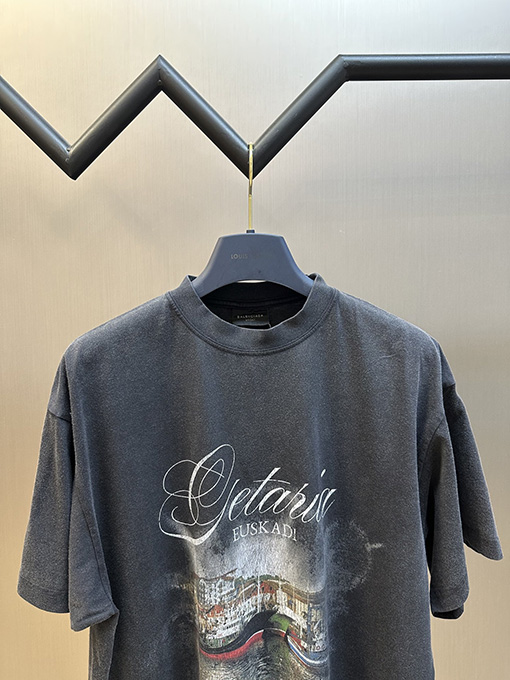 バレンシアガ 帆船プリント 半袖Tシャツ