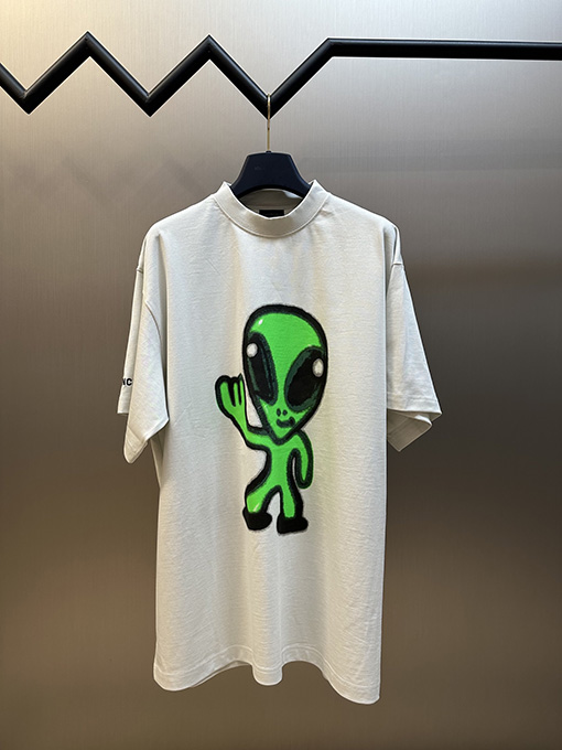 バレンシアガエイリアンプリント 半袖Tシャツ