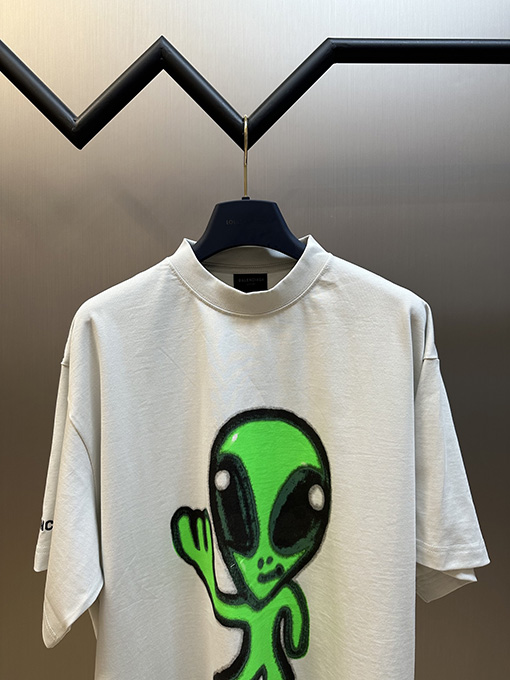 バレンシアガエイリアンプリント 半袖Tシャツ