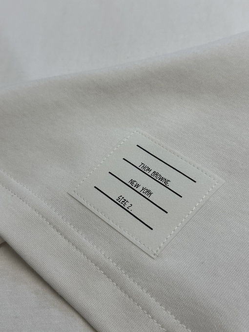 トムブラウンコピータグデザイン コットン半袖Tシャツ