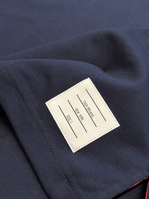 トムブラウンコピータグデザイン コットン半袖Tシャツ