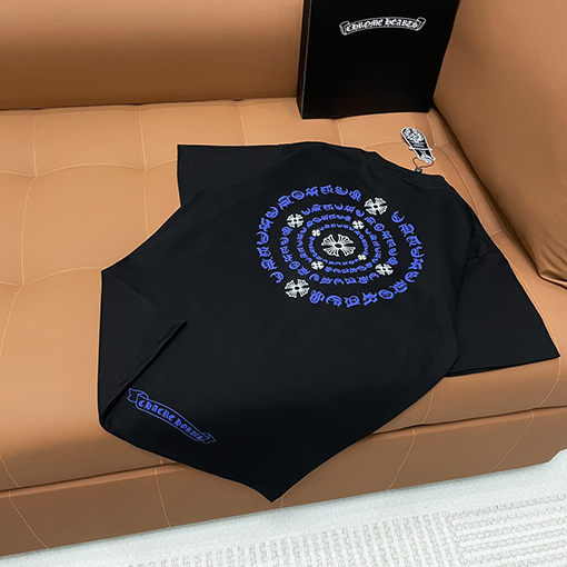 クロムハーツ プリント刺繍ロゴ クルーネック半袖Tシャツ