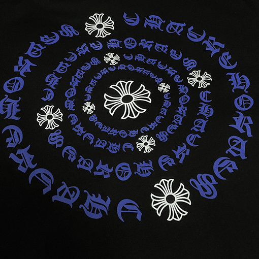 クロムハーツ プリント刺繍ロゴ クルーネック半袖Tシャツ