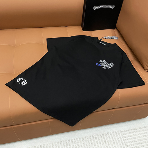 クロムハーツ プリント刺繍ロゴ クルーネック半袖Tシャツ