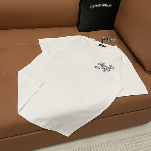 クロムハーツ プリント刺繍ロゴ クルーネック半袖Tシャツ