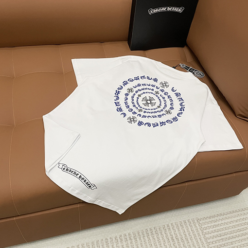 クロムハーツ プリント刺繍ロゴ クルーネック半袖Tシャツ
