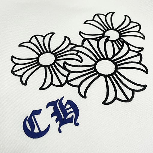 クロムハーツ プリント刺繍ロゴ クルーネック半袖Tシャツ