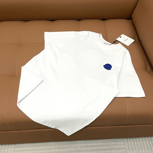 モンクレール 刺繍入りロゴ文字 クルーネック半袖Tシャツ