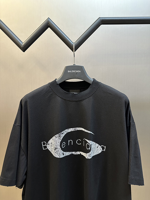 バレンシアガプリント半袖Tシャツ