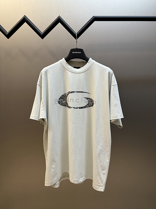 バレンシアガプリント半袖Tシャツ