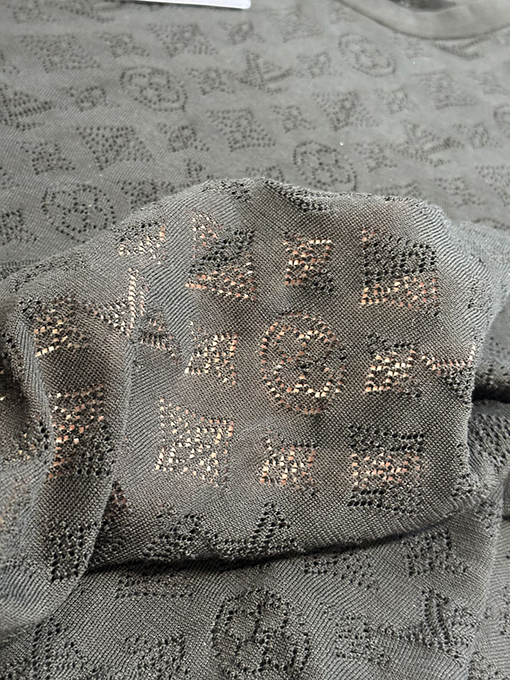 ルイヴィトンコピー刺繍針ジャカード編み半袖シャツ