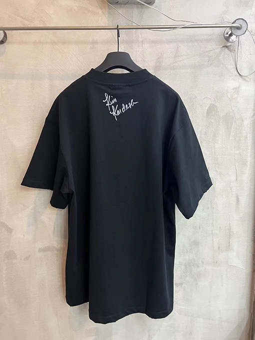 バレンシアガ通気性のあるプリント半袖Tシャツ