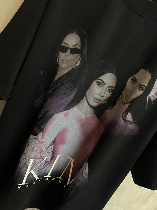 バレンシアガ通気性のあるプリント半袖Tシャツ