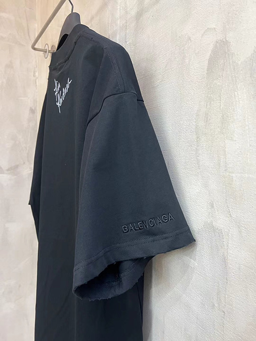 バレンシアガ通気性のあるプリント半袖Tシャツ