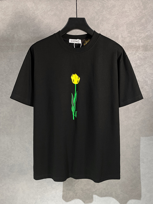 ロエベチューリップ柄 クルーネック半袖Tシャツ