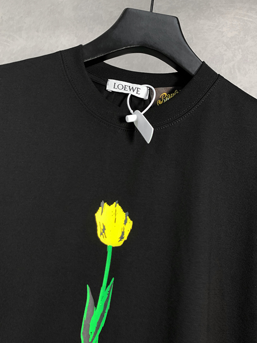 ロエベチューリップ柄 クルーネック半袖Tシャツ