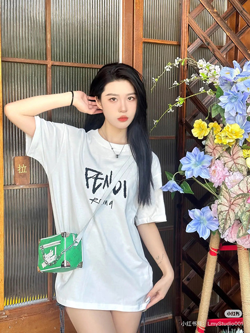 フェンディ フラッグテープデザイン半袖Tシャツ