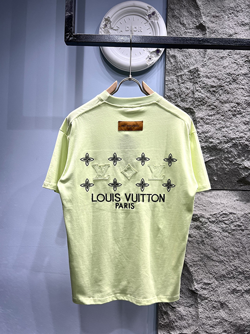 ルイヴィトンコピー新しい布刺繍ロゴ半袖Tシャツ