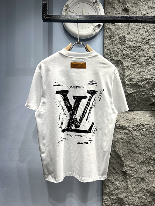 ルイヴィトン新しい文字プリントロゴ半袖Tシャツ
