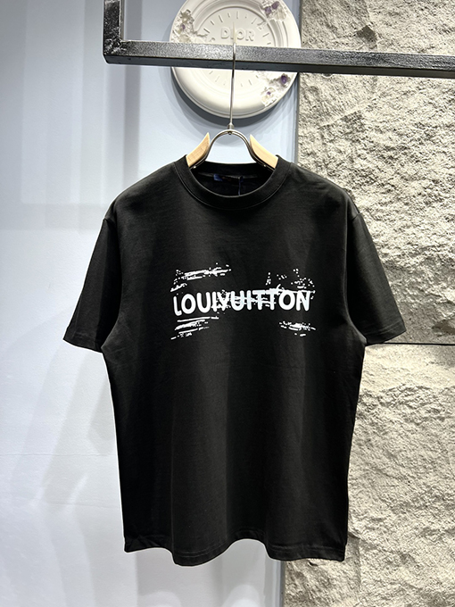 ルイヴィトン新しい文字プリントロゴ半袖Tシャツ