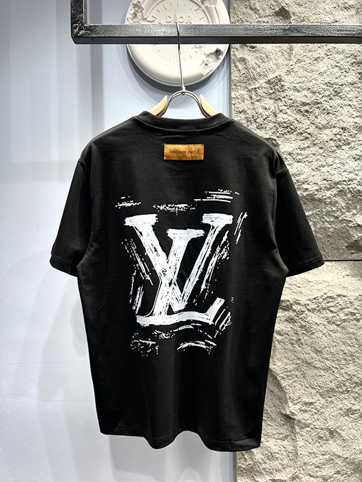 ルイヴィトン新しい文字プリントロゴ半袖Tシャツ