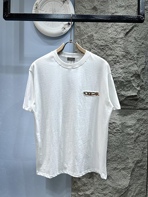 ディオール刺繍マイクロラベル半袖Tシャツ