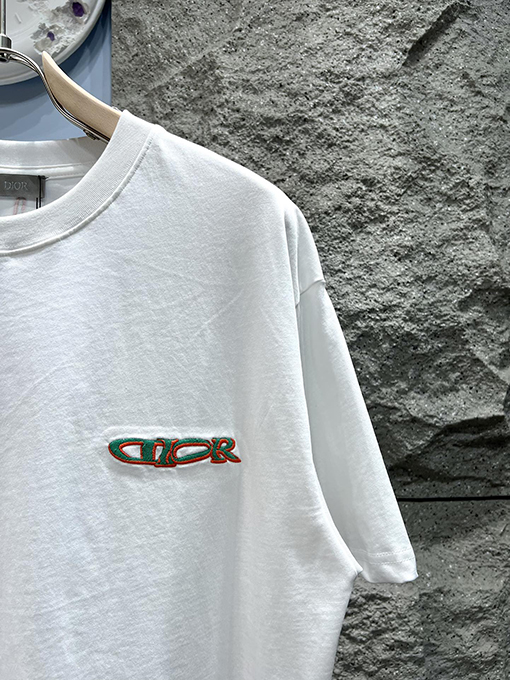 ディオール刺繍マイクロラベル半袖Tシャツ