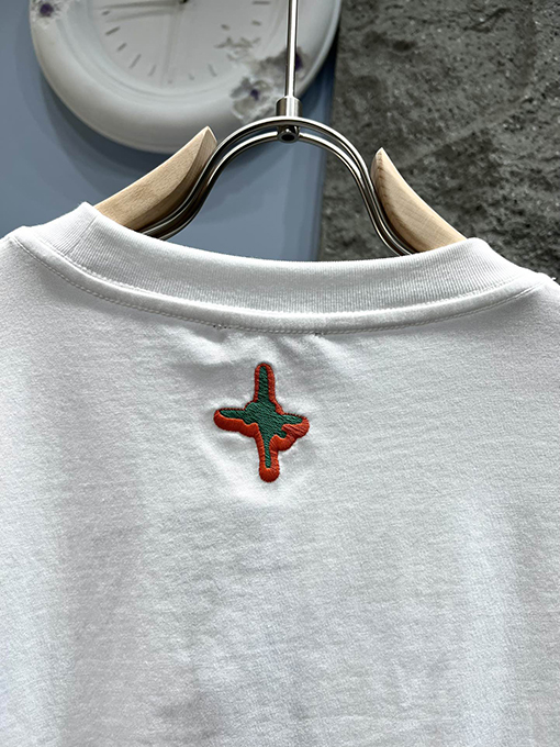 ディオール刺繍マイクロラベル半袖Tシャツ