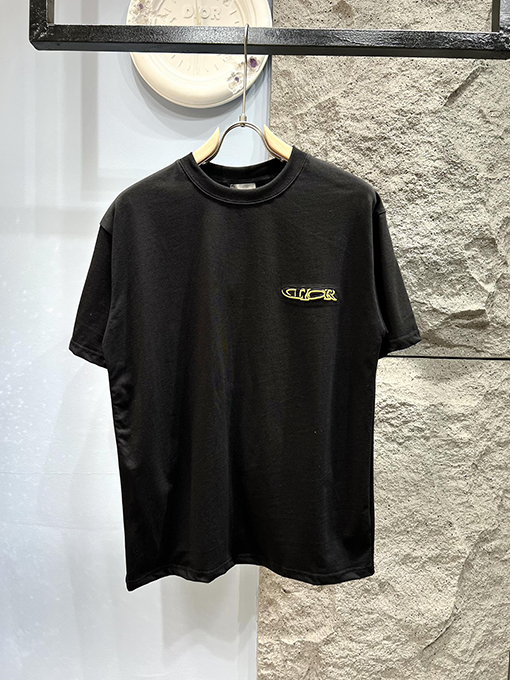 ディオール刺繍マイクロラベル半袖Tシャツ