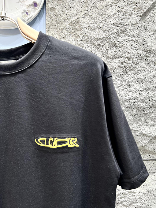 ディオール刺繍マイクロラベル半袖Tシャツ